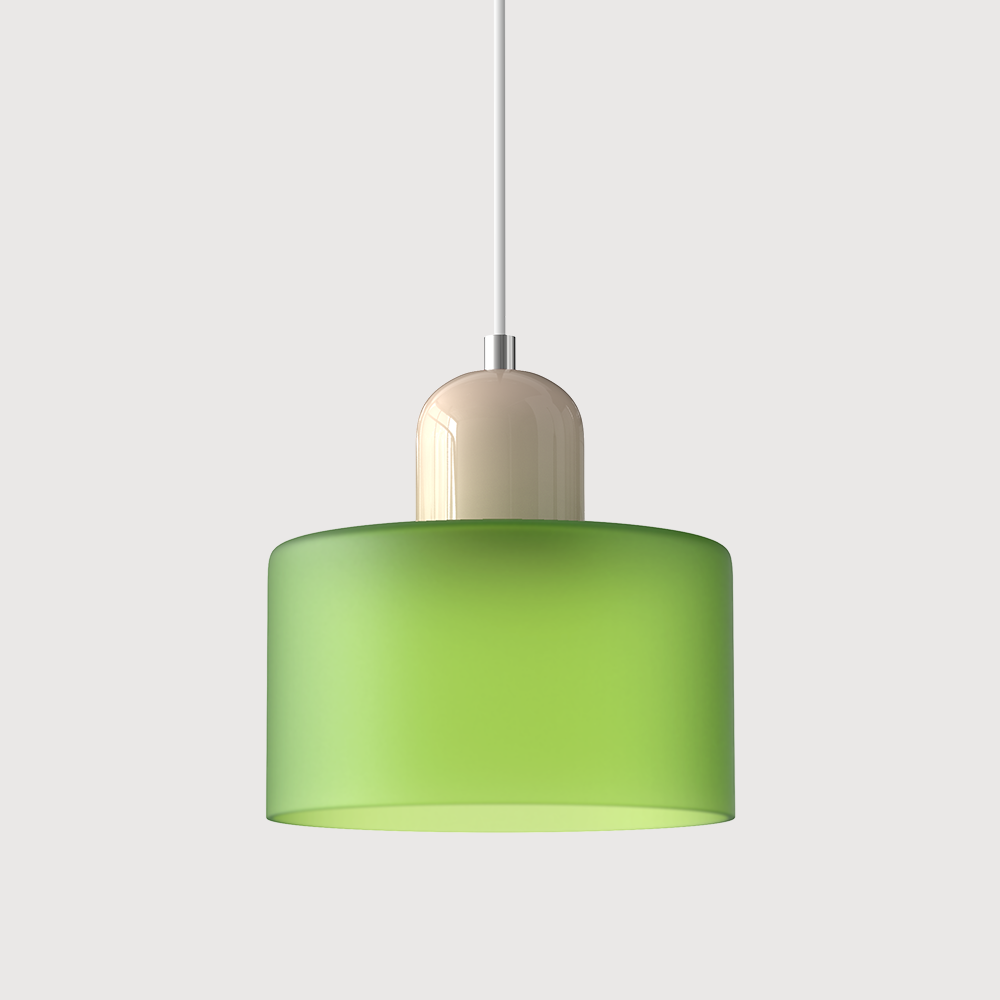 Lavisa Modern Pendant Light hanging gracefully above a modern kitchen island - Matted green