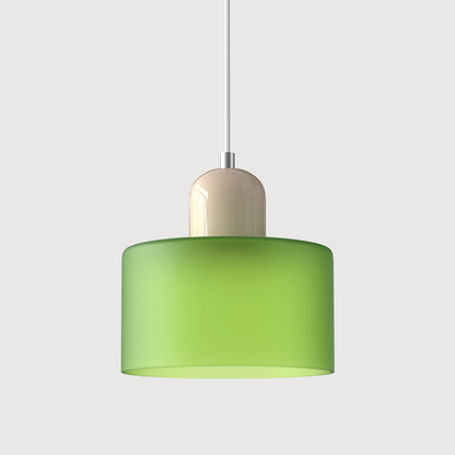 Lavisa Modern Pendant Light hanging gracefully above a modern kitchen island - Matted green