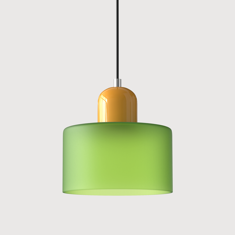 Lavisa Modern Pendant Light hanging gracefully above a modern kitchen island - Matte Green