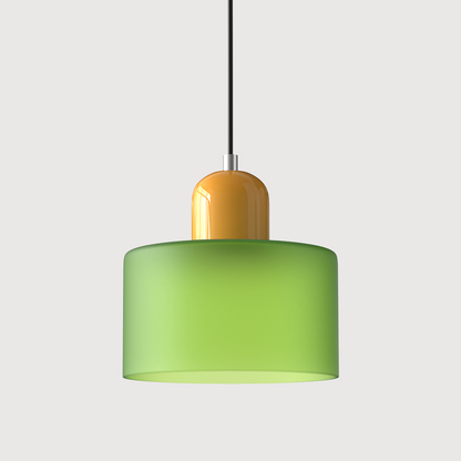 Lavisa Modern Pendant Light hanging gracefully above a modern kitchen island - Matte Green