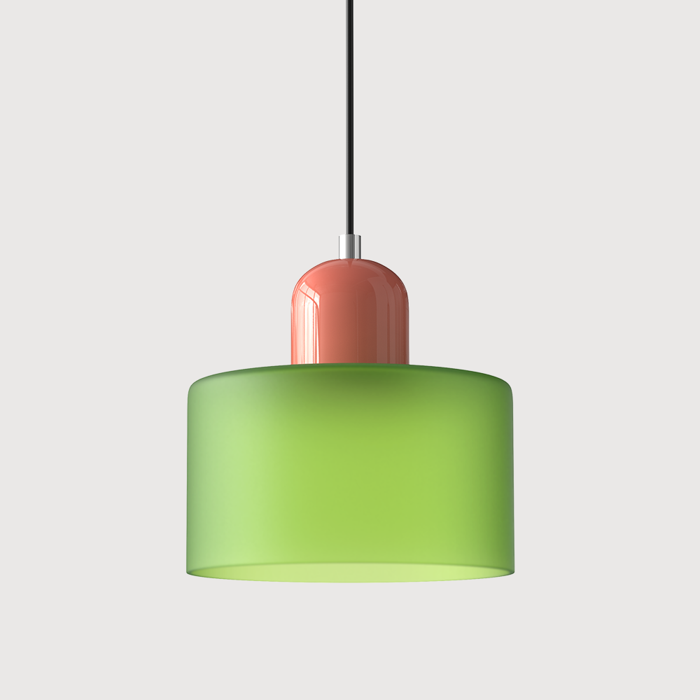Lavisa Modern Pendant Light hanging gracefully above a modern kitchen island - Matte Green
