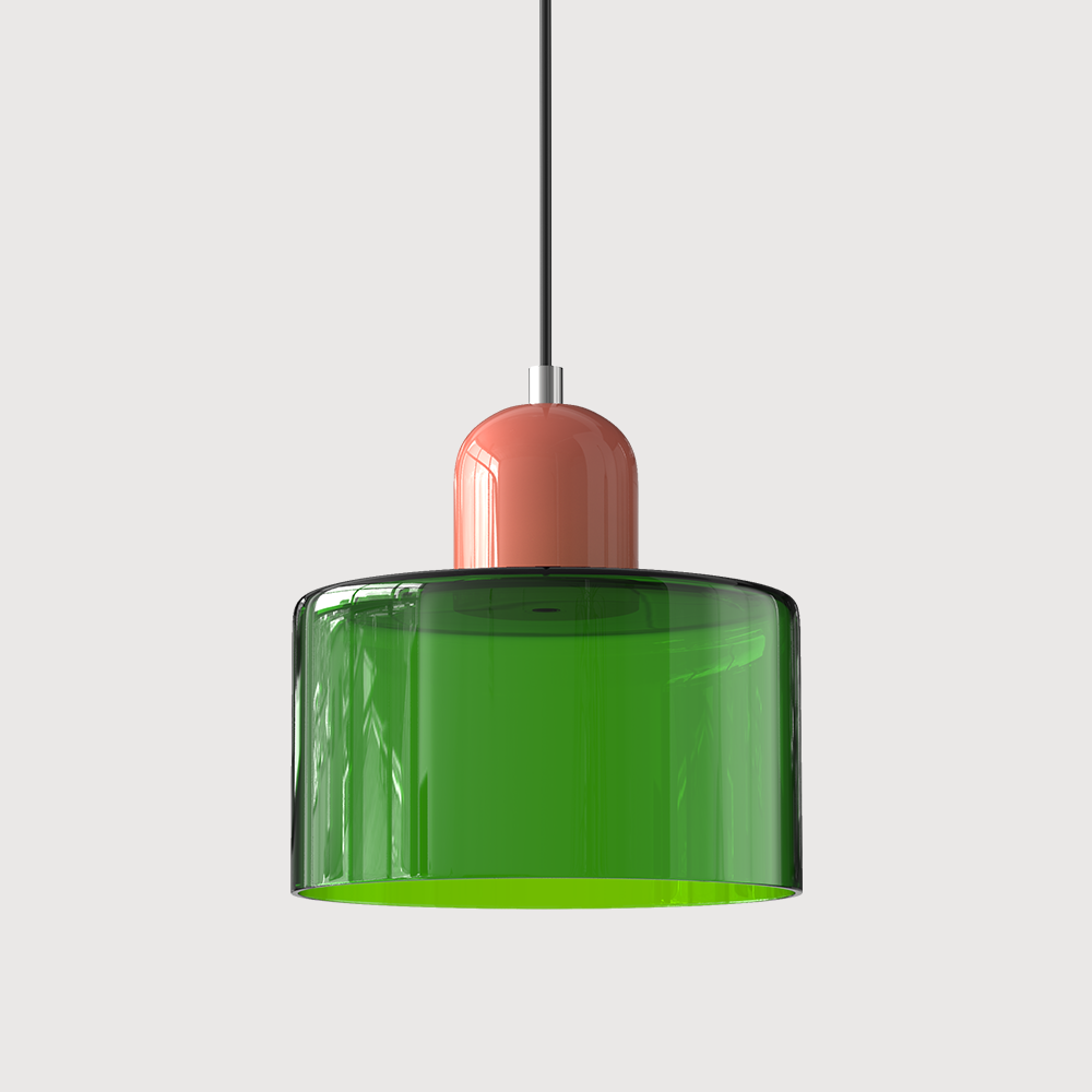 Lavisa Modern Pendant Light hanging gracefully above a modern kitchen island - Light Green