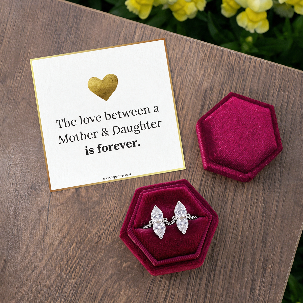 Lavisa - Mom And Daughter Matching Heart Ring