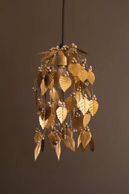 Lavisa Antique Gold Vines Pendant Light hanging with twisted metal vine design