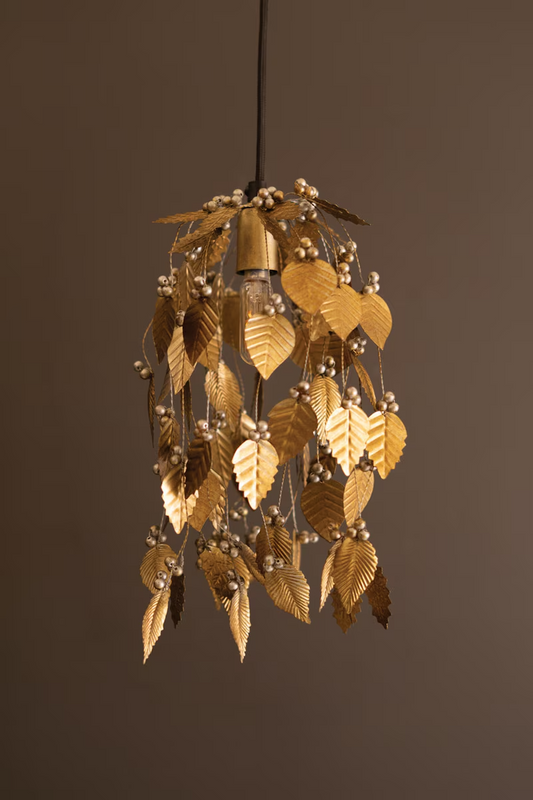 Lavisa Antique Gold Vines Pendant Light hanging with twisted metal vine design