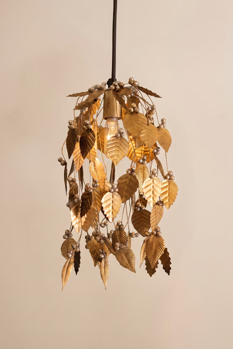 Lavisa Antique Gold Vines Pendant Light hanging with twisted metal vine design (View 4)