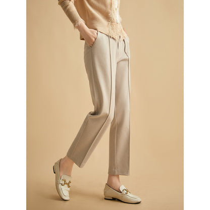 Lavisa - Tapered Woolen High-Waist Trousers
