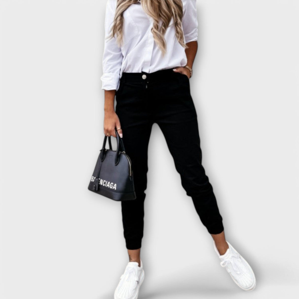 Lavisa - High Waist Ankle Length Stretch Pants
