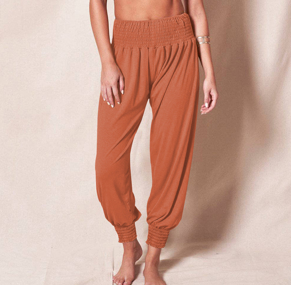 Lavisa - Women's Ankle Cuff Jogger Pants - Relaxed Elastic Waist Trousers