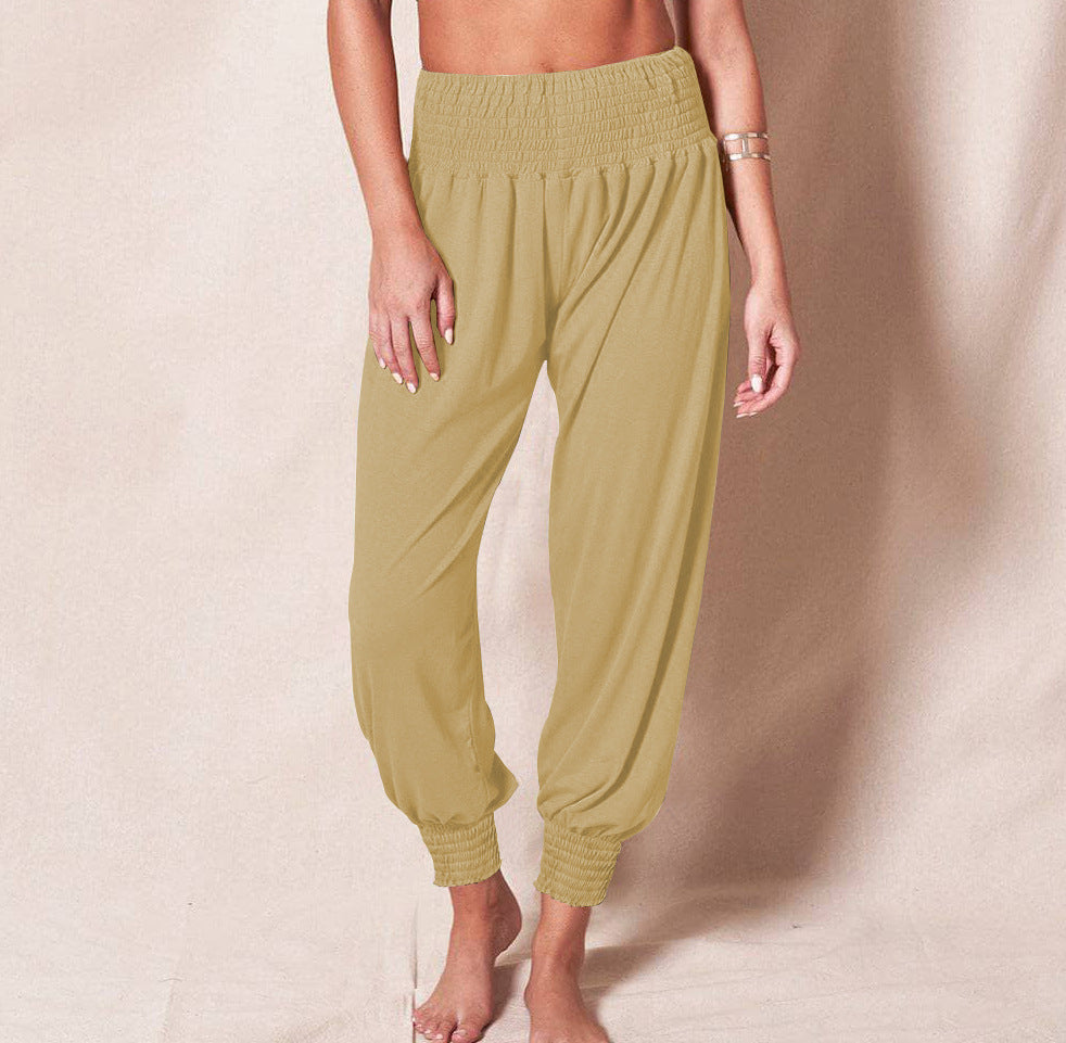 Lavisa - Women's Ankle Cuff Jogger Pants - Relaxed Elastic Waist Trousers