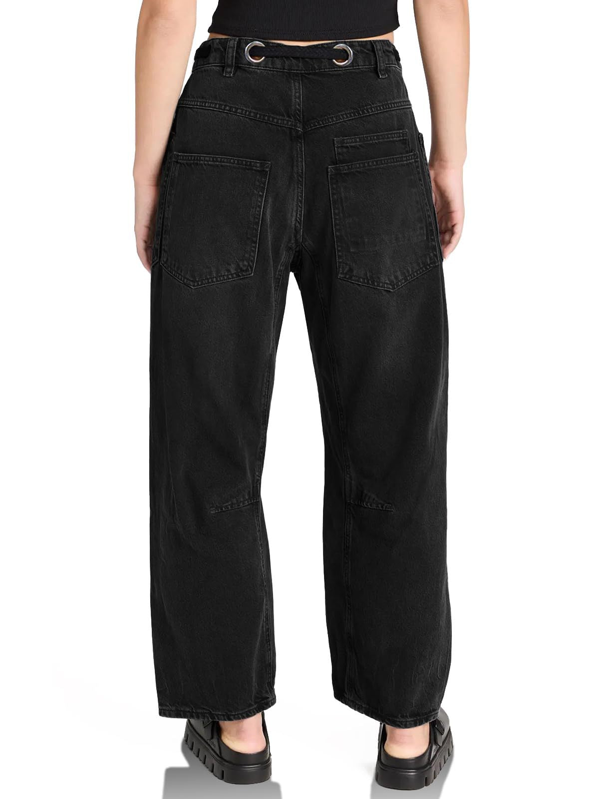 Lavisa - Relaxed Drawstring Cotton Utility Jeans