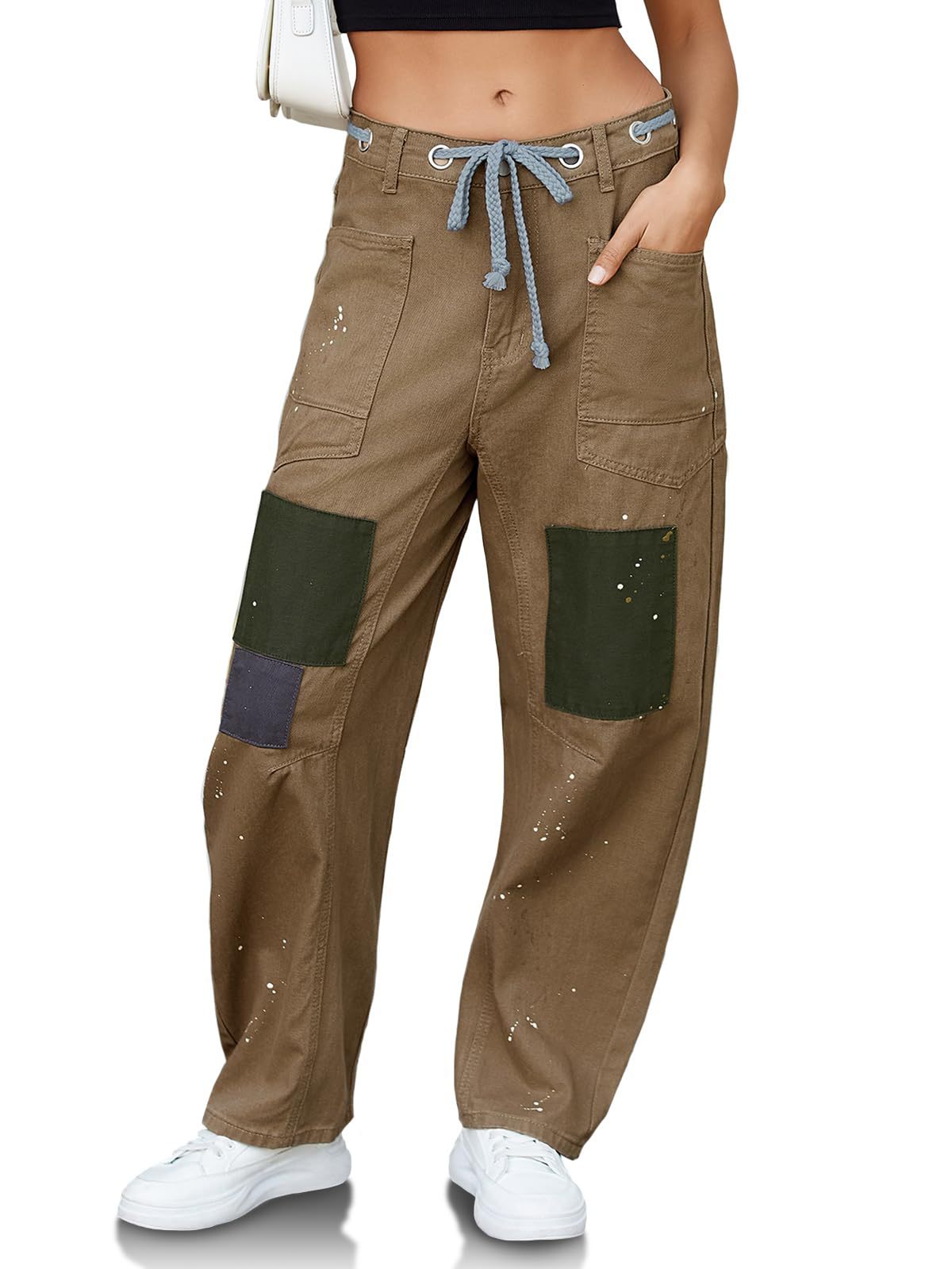 Lavisa - Relaxed Drawstring Cotton Utility Jeans