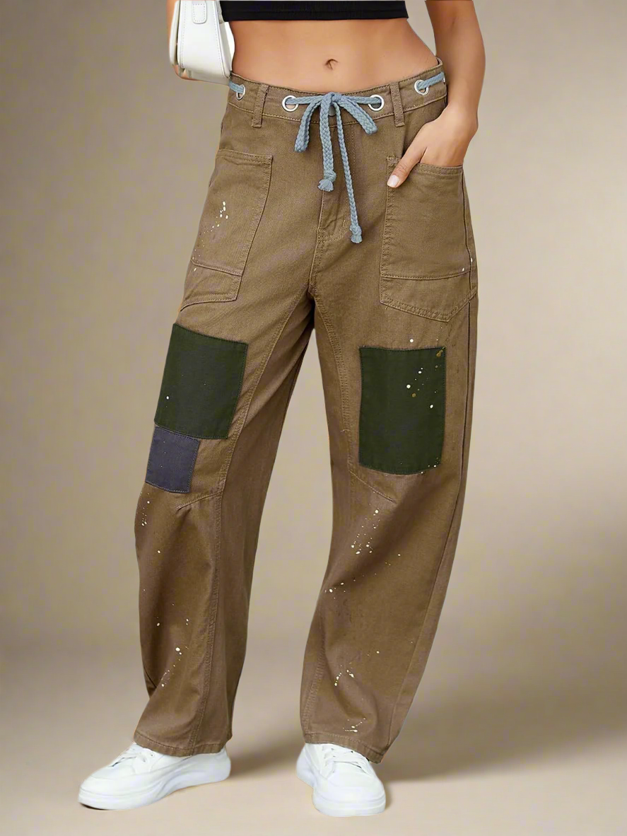 Lavisa - Relaxed Drawstring Cotton Utility Jeans