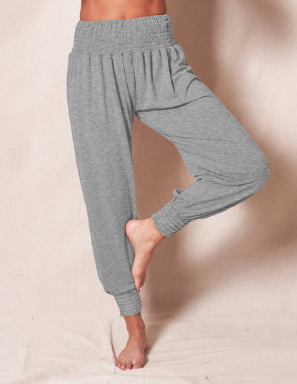 Lavisa - Women's Elastic Waist Jogger Pants Relaxed Ankle Cuff Leisure Trousers