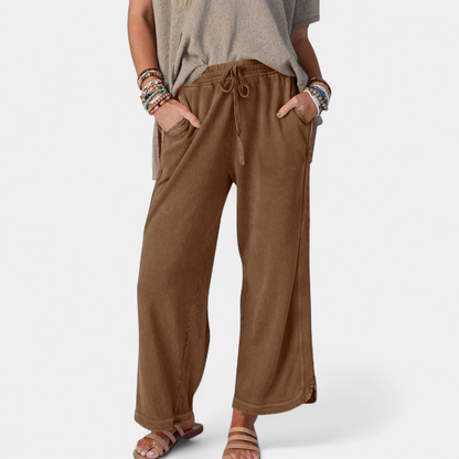Lavisa - Women's High Waist Wide Leg Pants - Flowy Comfort Trousers