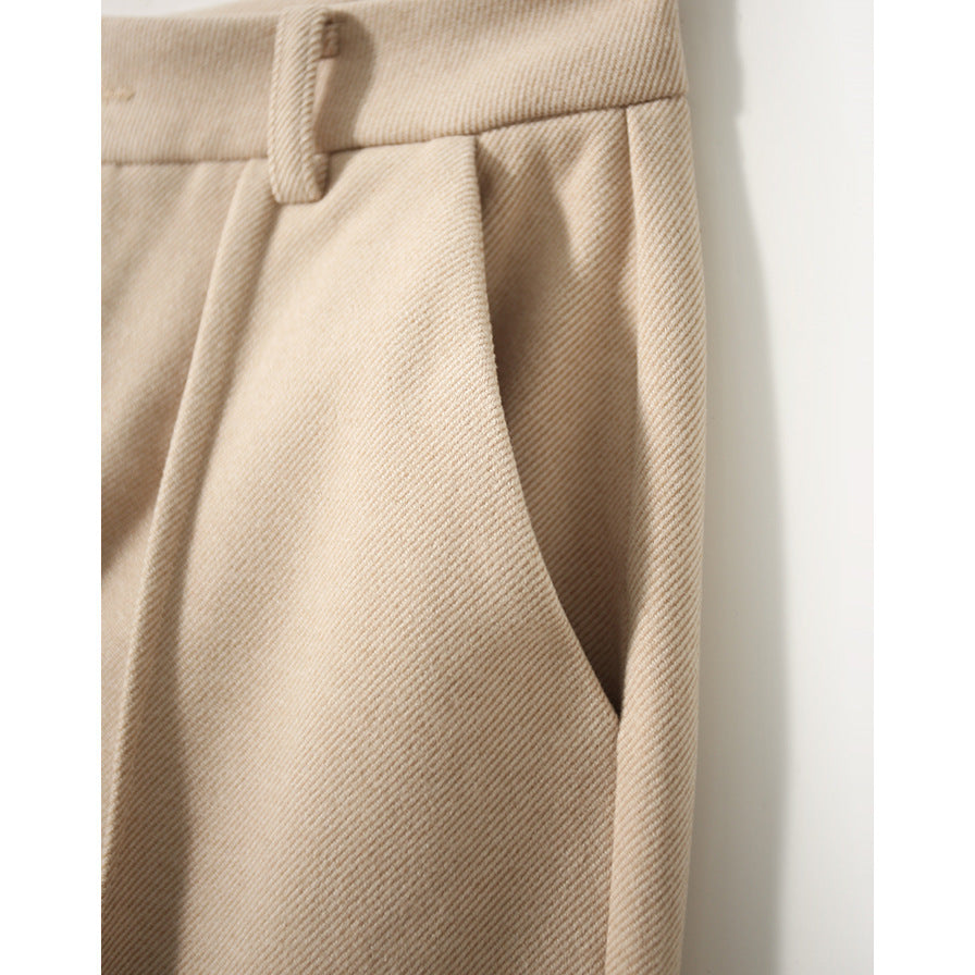 Lavisa - Tapered Woolen High-Waist Trousers