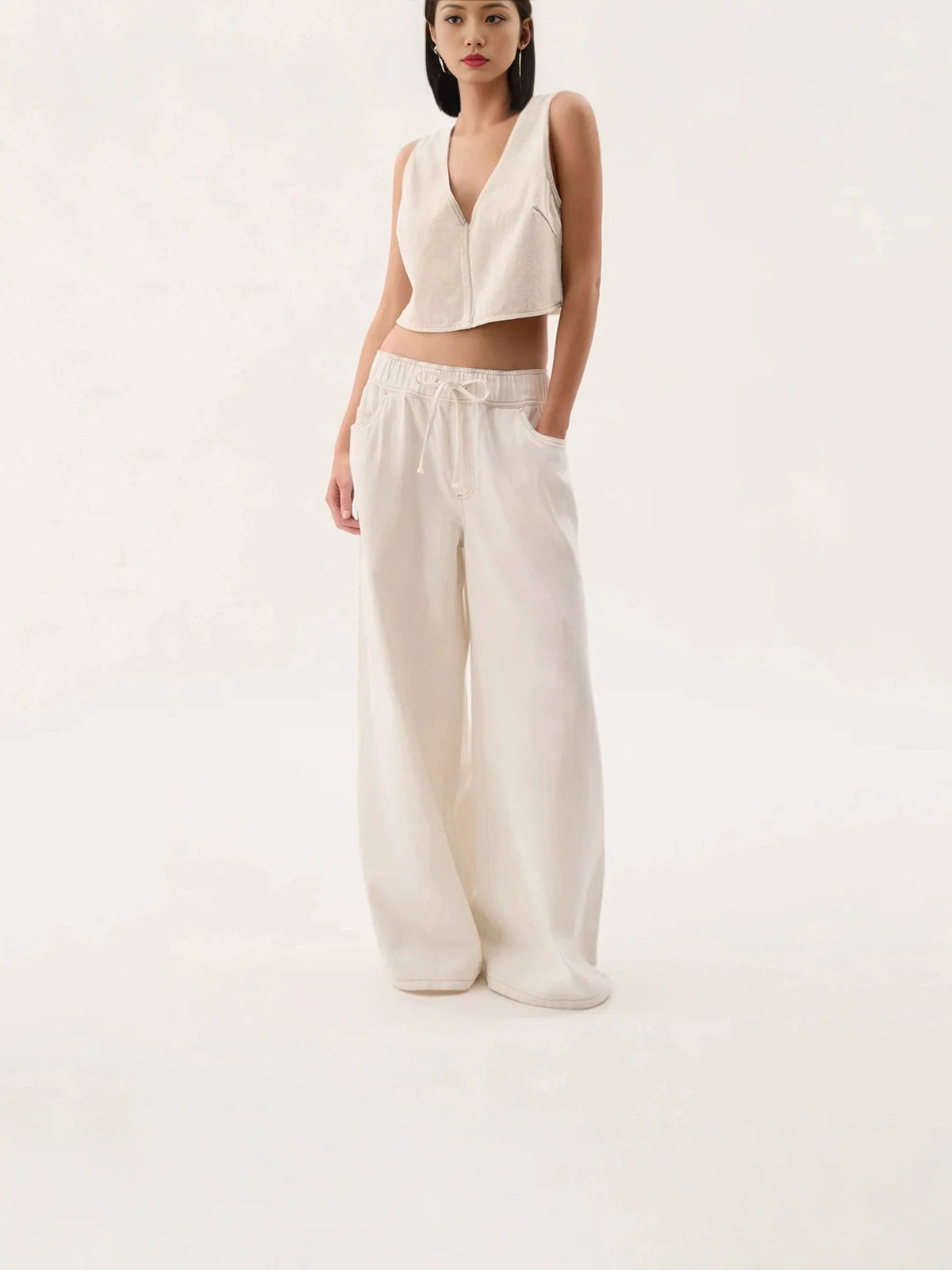 Lavisa - Monaco Drawstring Wide Leg Denim Jeans