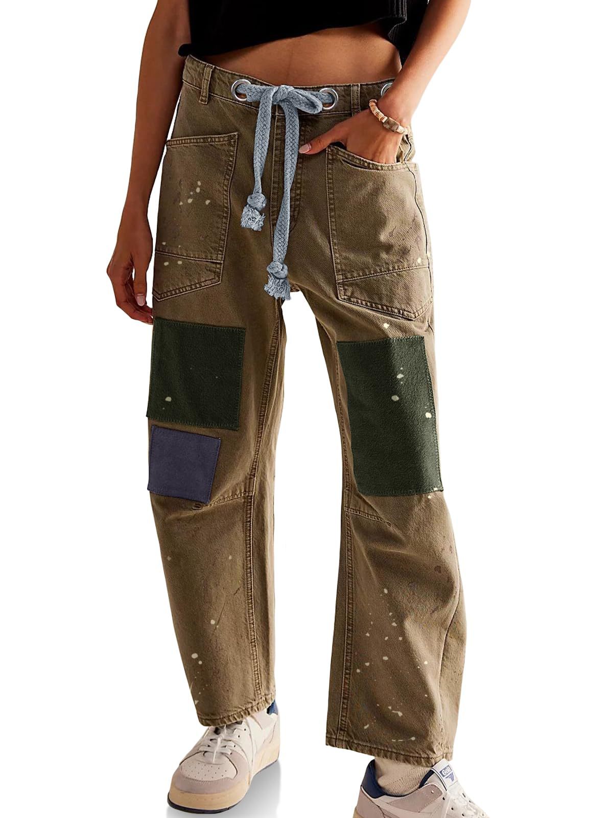 Lavisa - Relaxed Drawstring Cotton Utility Jeans