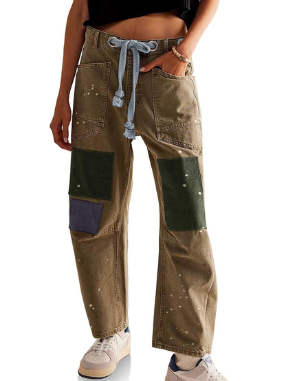 Lavisa - Relaxed Drawstring Cotton Utility Jeans