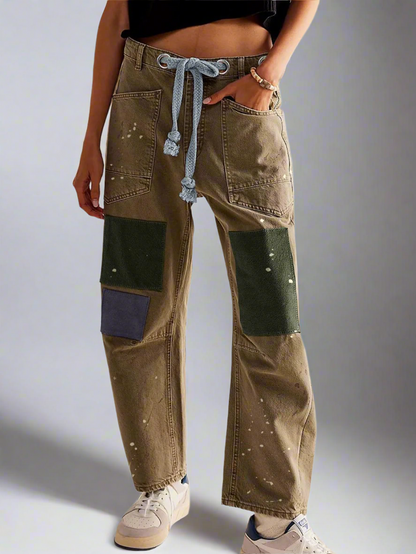 Lavisa - Relaxed Drawstring Cotton Utility Jeans