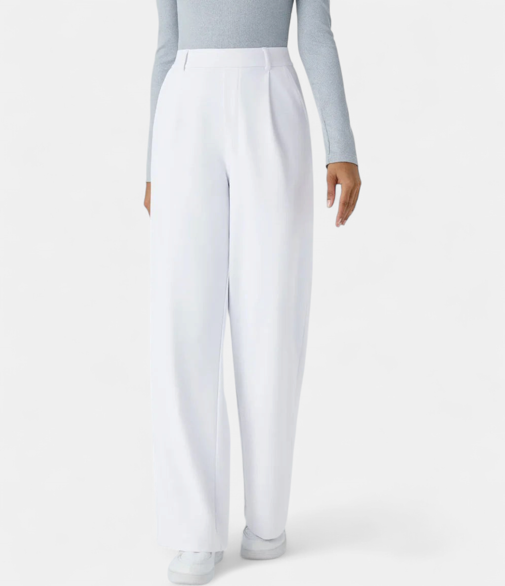 Lavisa - High Waist Straight Leg Casual Pants for Women - Everyday Comfort Trousers