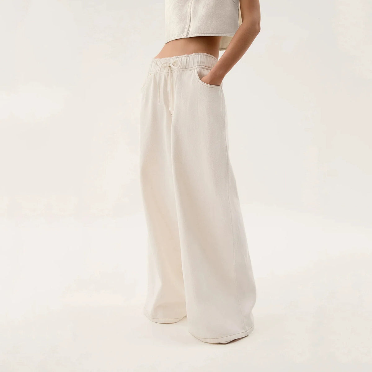 Lavisa - Monaco Drawstring Wide Leg Denim Jeans