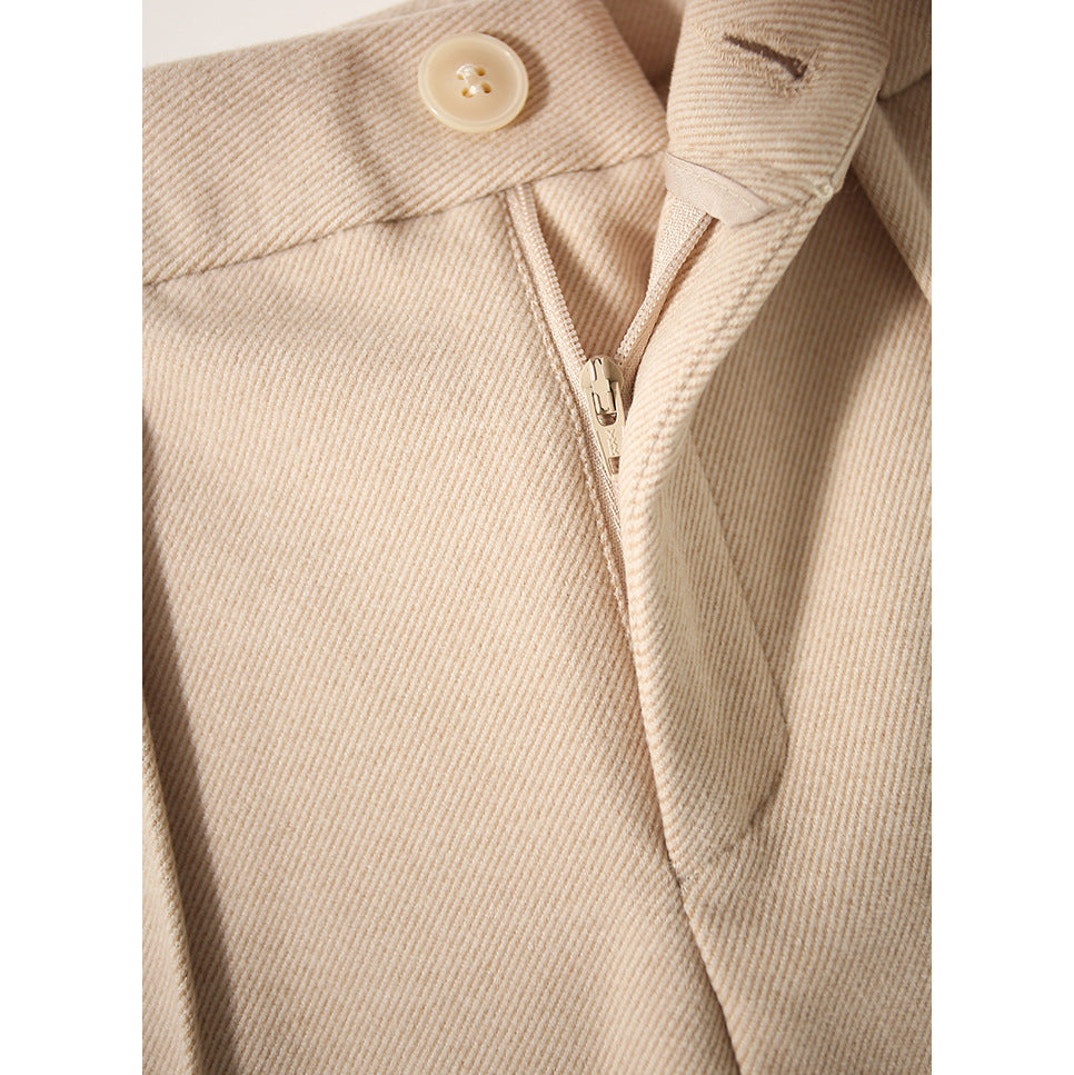 Lavisa - Tapered Woolen High-Waist Trousers