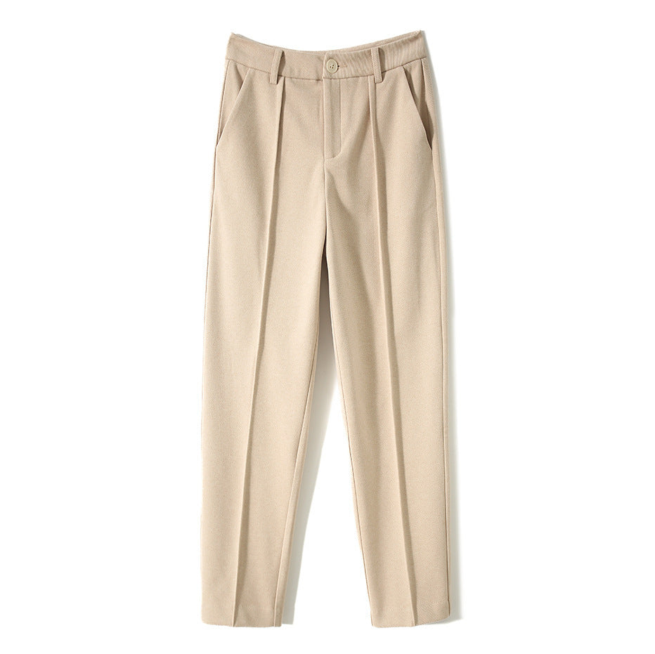 Lavisa - Tapered Woolen High-Waist Trousers