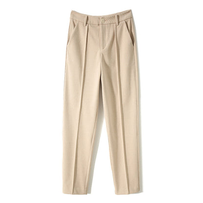Lavisa - Tapered Woolen High-Waist Trousers