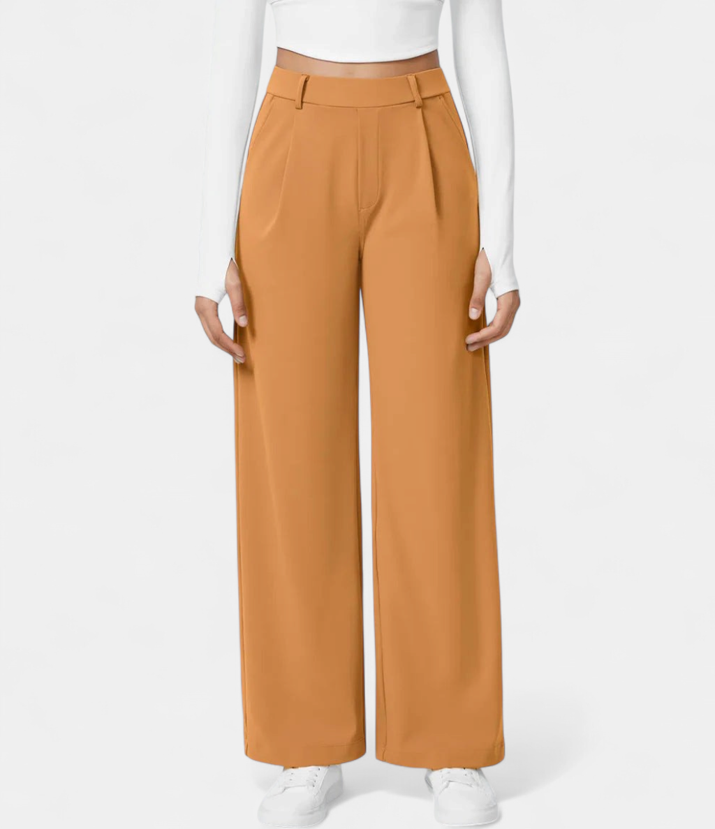 Lavisa - High Waist Straight Leg Casual Pants for Women - Everyday Comfort Trousers