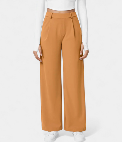 Lavisa - High Waist Straight Leg Casual Pants for Women - Everyday Comfort Trousers