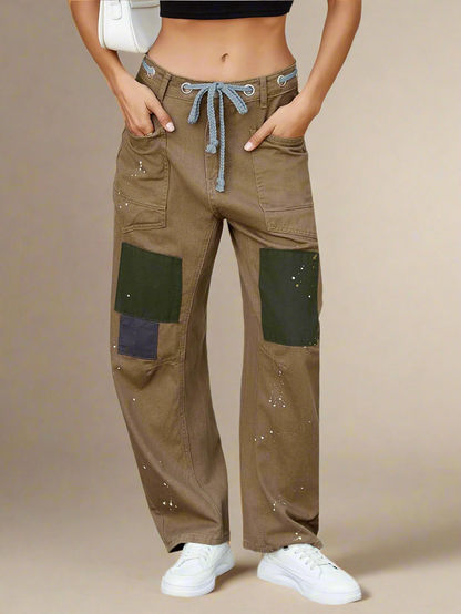 Lavisa - Relaxed Drawstring Cotton Utility Jeans