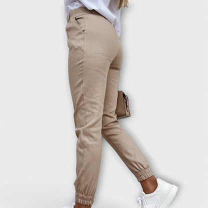 Lavisa - High Waist Ankle Length Stretch Pants
