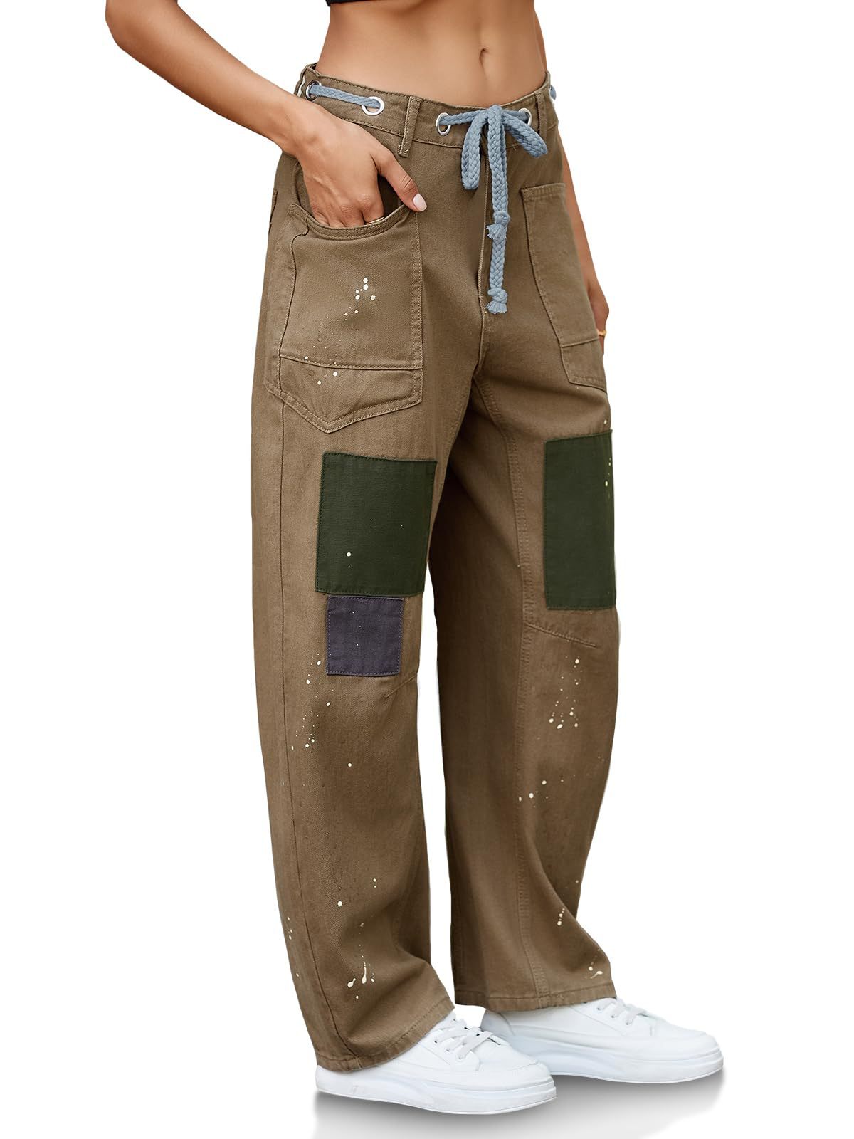 Lavisa - Relaxed Drawstring Cotton Utility Jeans