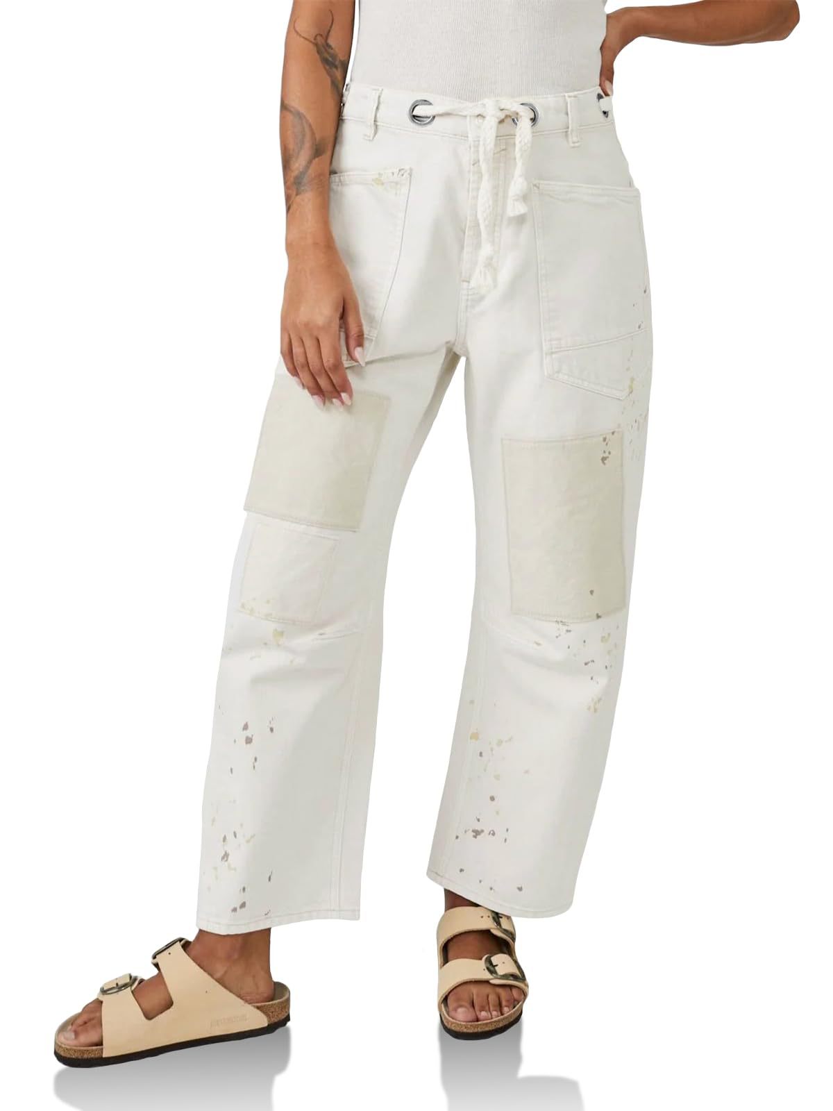 Lavisa - Relaxed Drawstring Cotton Utility Jeans