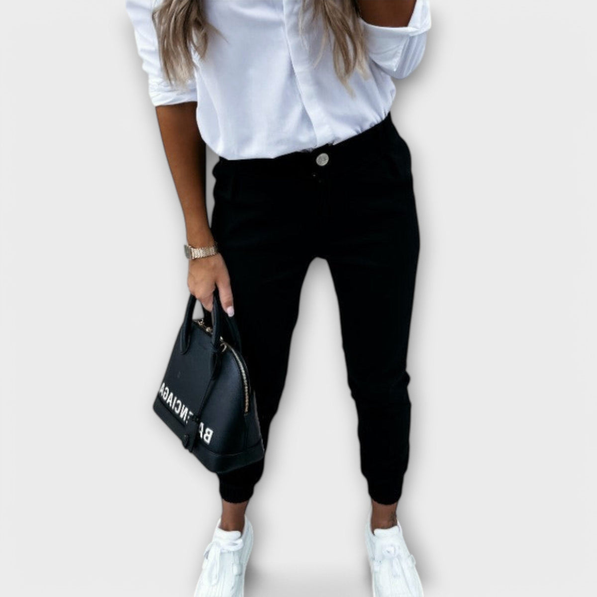 Lavisa - High Waist Ankle Length Stretch Pants