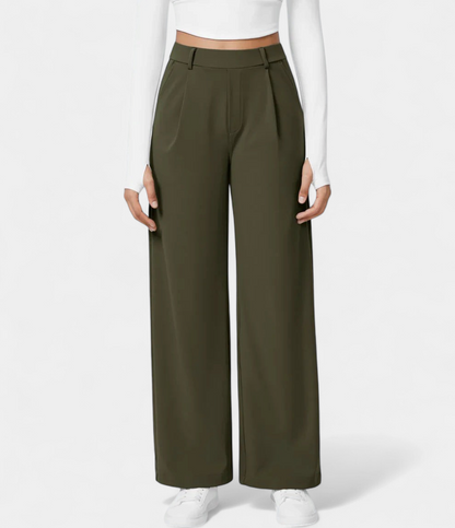 Lavisa - High Waist Straight Leg Casual Pants for Women - Everyday Comfort Trousers