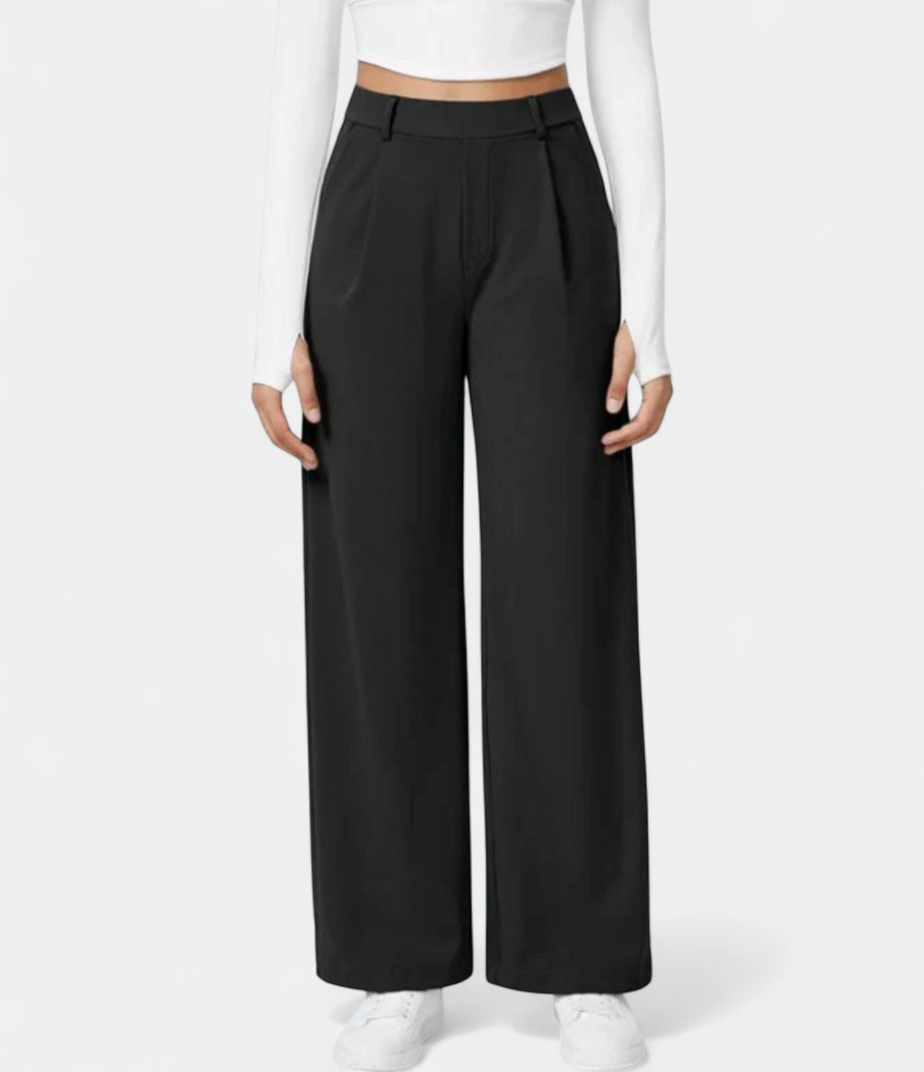 Lavisa - High Waist Straight Leg Casual Pants for Women - Everyday Comfort Trousers