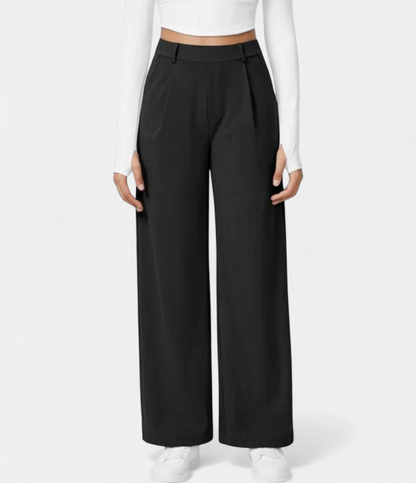 Lavisa - High Waist Straight Leg Casual Pants for Women - Everyday Comfort Trousers
