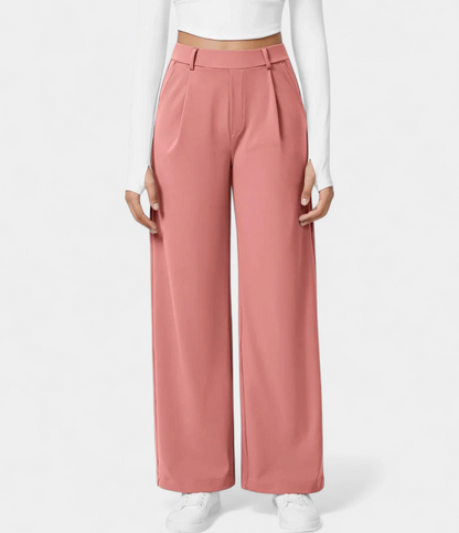 Lavisa - High Waist Straight Leg Casual Pants for Women - Everyday Comfort Trousers