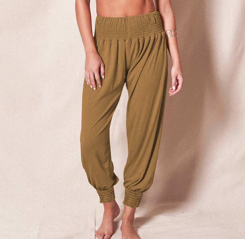 Lavisa - Women's Ankle Cuff Jogger Pants - Relaxed Elastic Waist Trousers