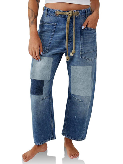 Lavisa - Relaxed Drawstring Cotton Utility Jeans