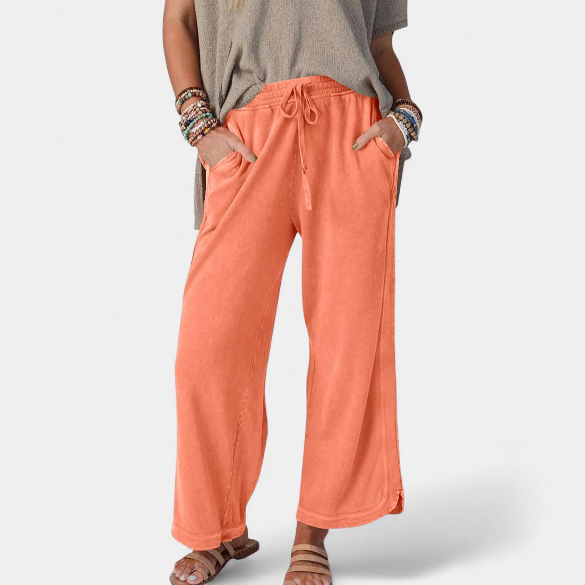 Lavisa - Women's High Waist Wide Leg Pants - Flowy Comfort Trousers