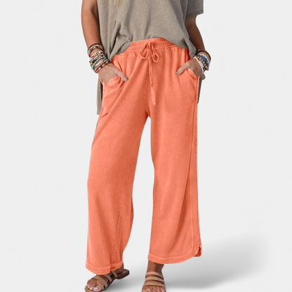 Lavisa - Women's High Waist Wide Leg Pants - Flowy Comfort Trousers