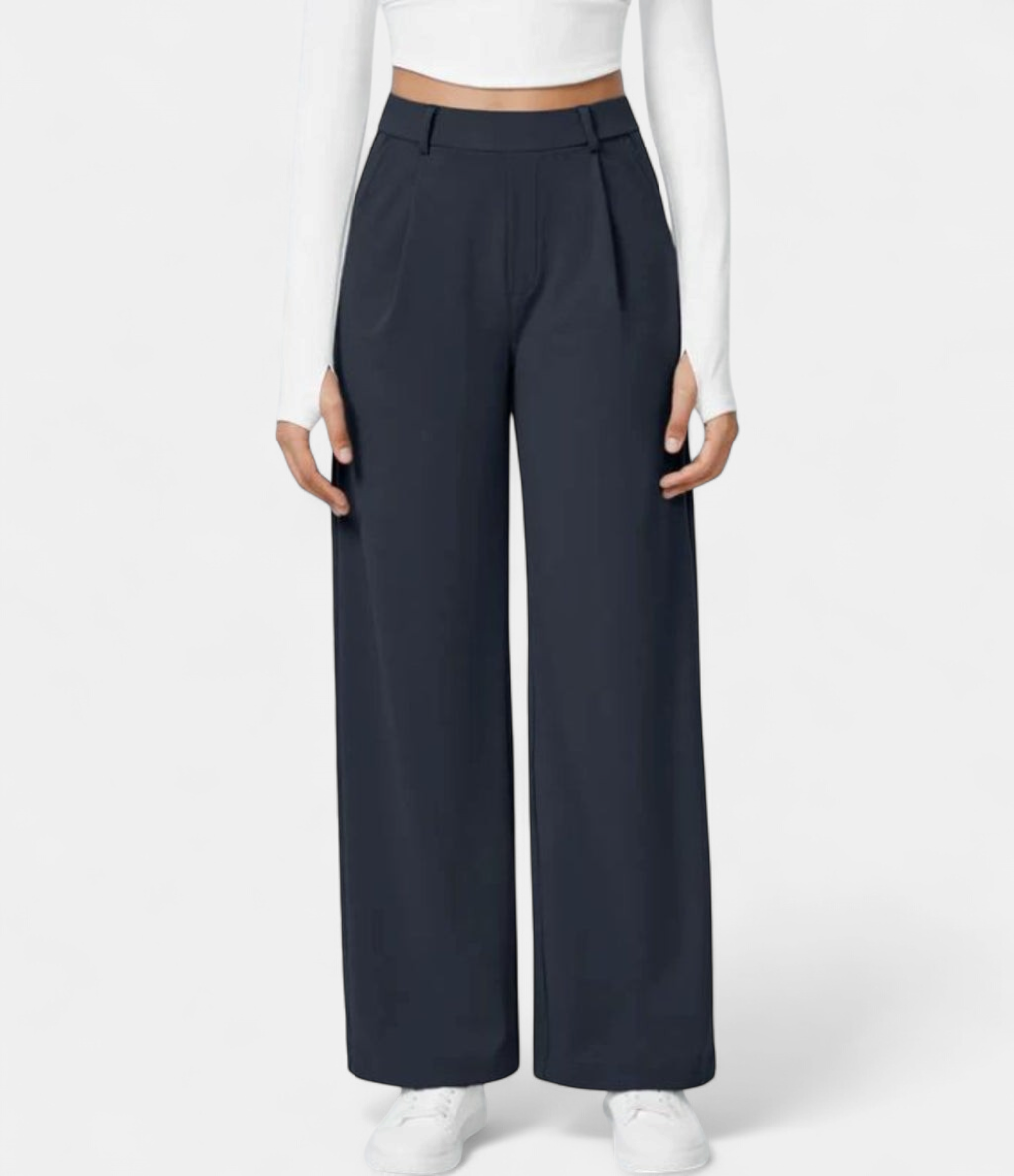 Lavisa - High Waist Straight Leg Casual Pants for Women - Everyday Comfort Trousers