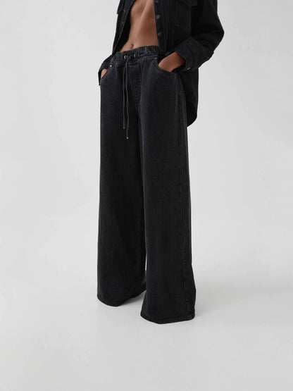 Lavisa - Monaco Drawstring Wide Leg Denim Jeans