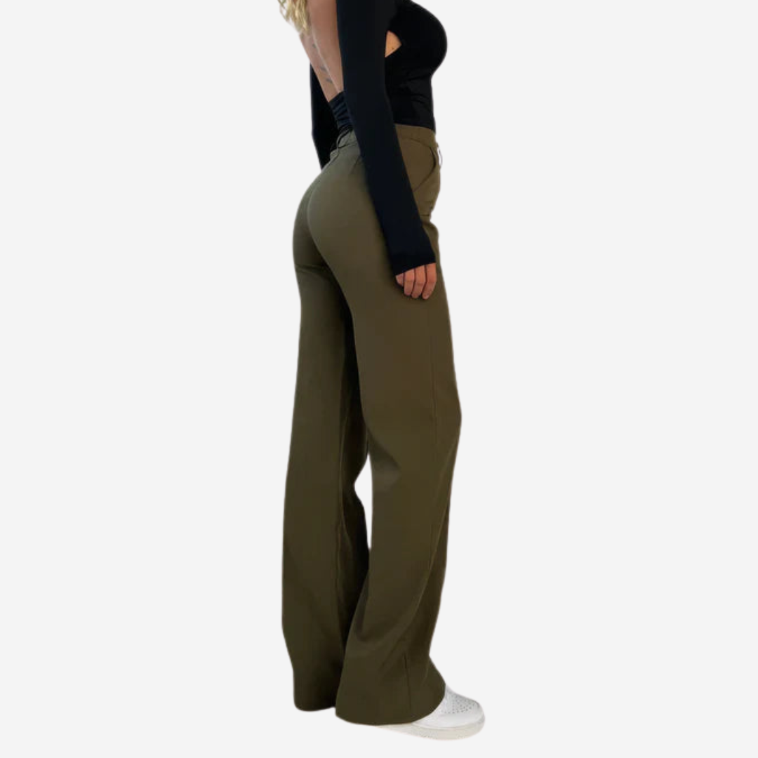 Lavisa - Women's High Waist Wide Leg Tailored Dress Pants