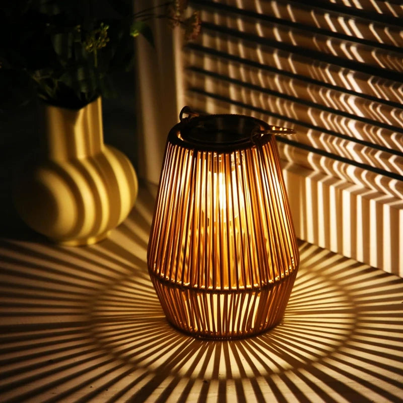 Lavisa Outdoor Solar Lantern with waterproof rattan design and sensor (View 2)