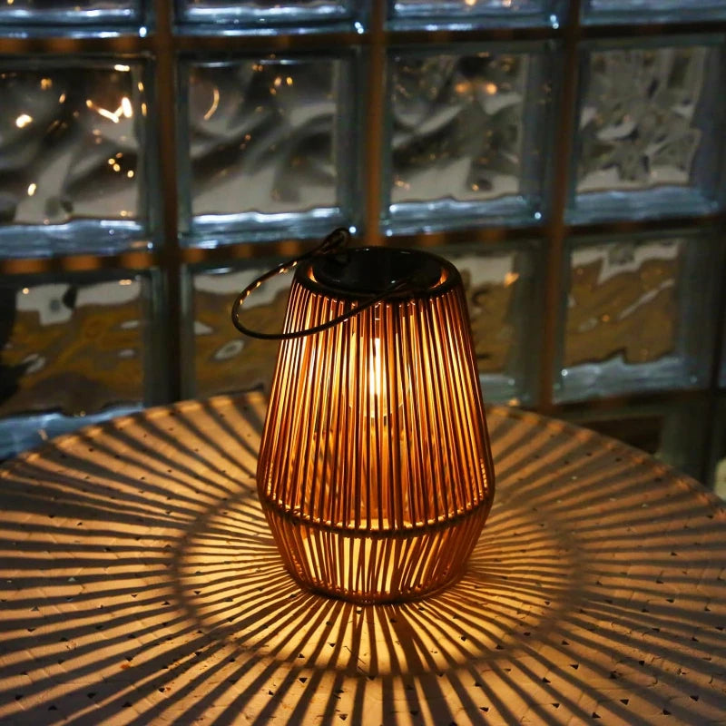 Lavisa Outdoor Solar Lantern with waterproof rattan design and sensor (View 4)
