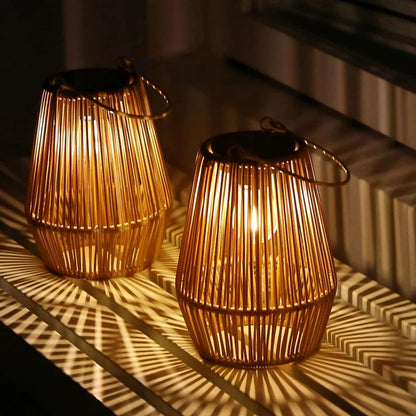 Lavisa Outdoor Solar Lantern with waterproof rattan design and sensor (View 5)